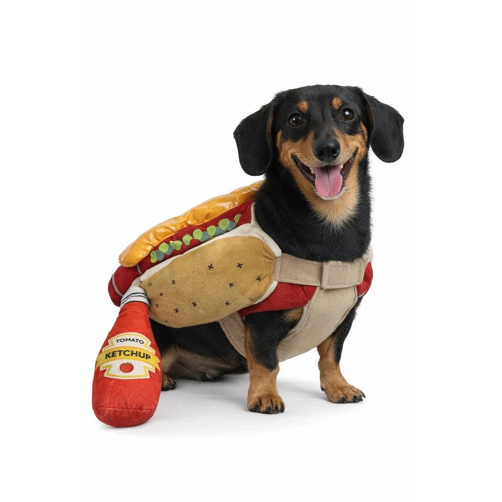 Hyde and Eek Boutique Pet Costume Hot Dog Vest Toy Extra Small XS